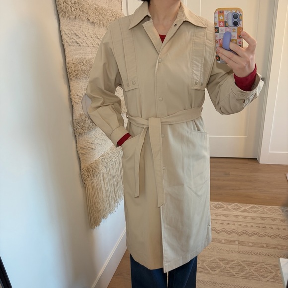 VINTAGE Sears Beige Trench Coat Vintage Size 8 Modern Size Small - Picture 2 of 15